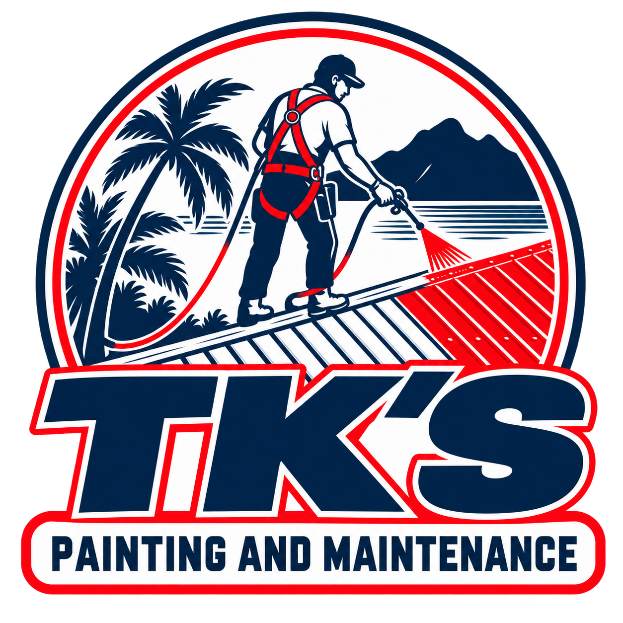 TK’s Painting and Maintenance — tropical roof painter logo
